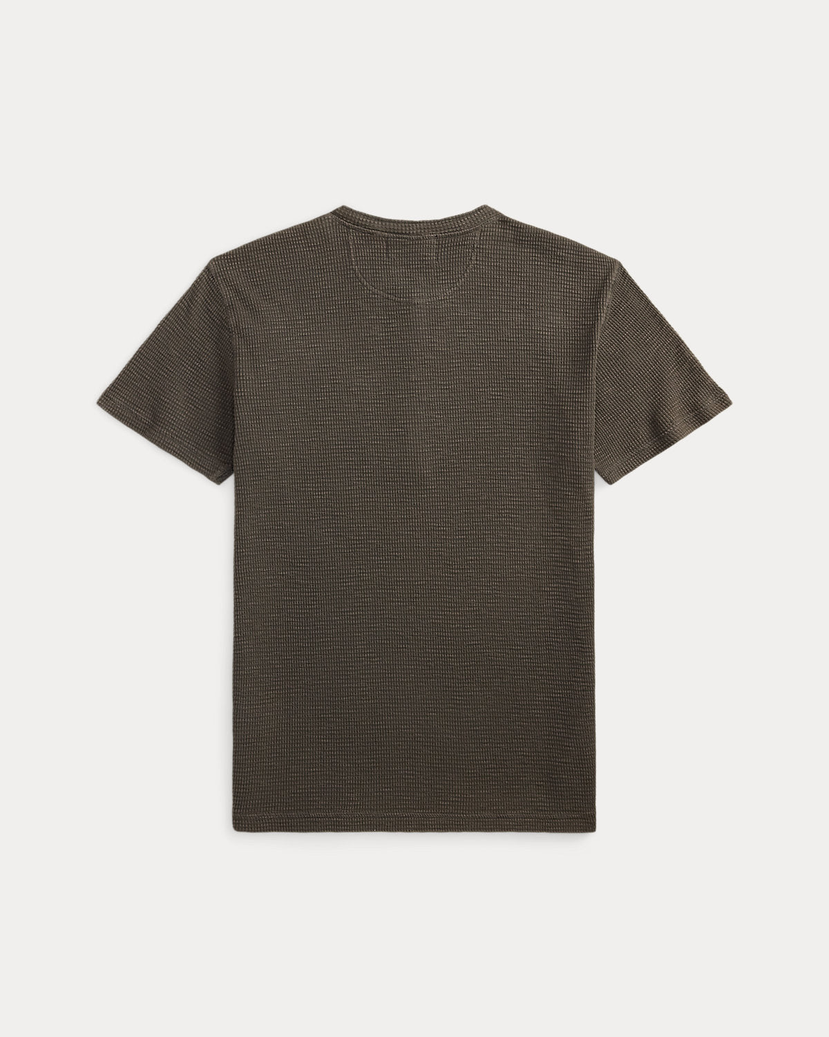 Waffle-Knit Short-Sleeve Henley Shirt Faded Black Canvas