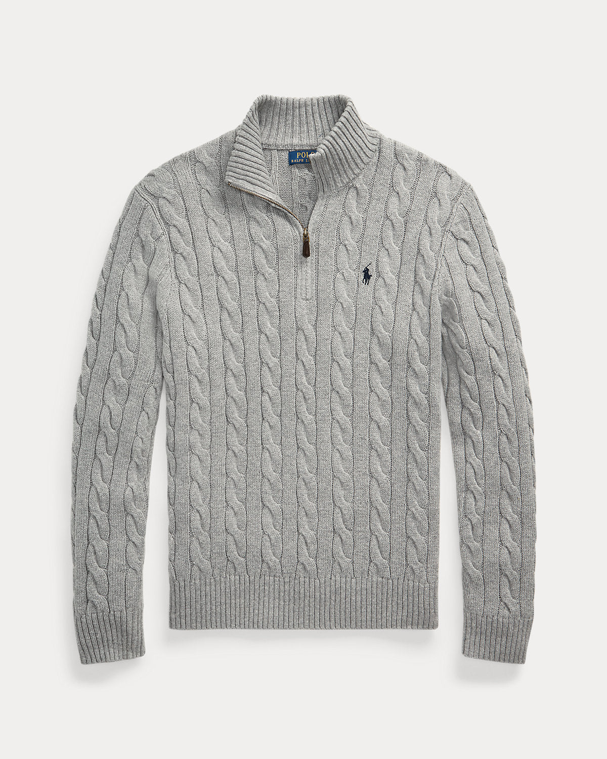 Cable-Knit Cotton Quarter-Zip Sweater