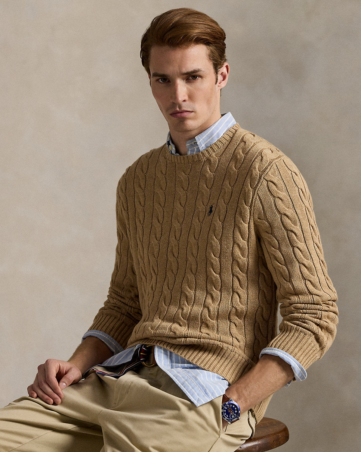 Cable-Knit Cotton Sweater