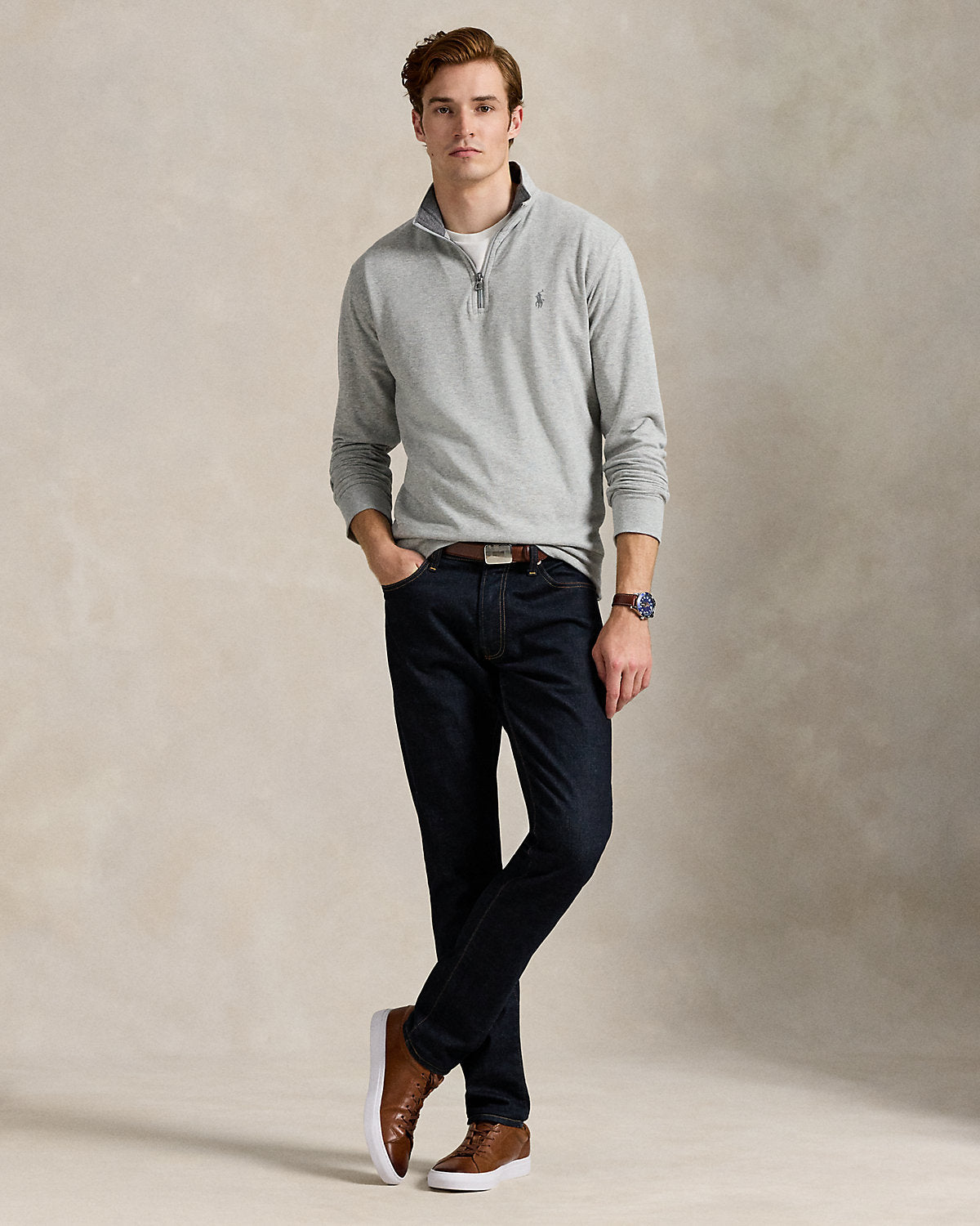 Luxury Jersey Quarter-Zip Pullover