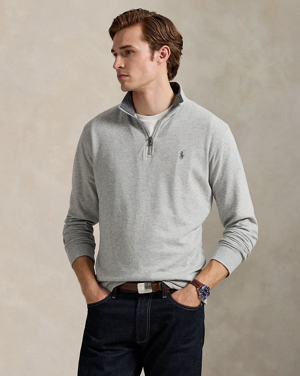 Luxury Jersey Quarter-Zip Pullover
