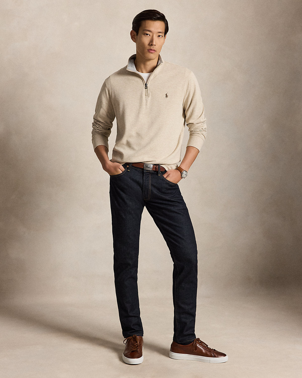 Luxury Jersey Quarter-Zip Pullover