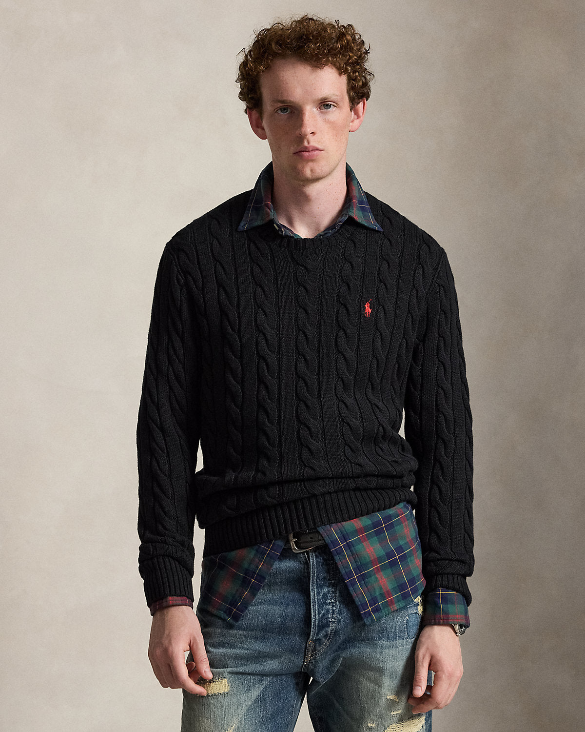 Cable-Knit Cotton Sweater