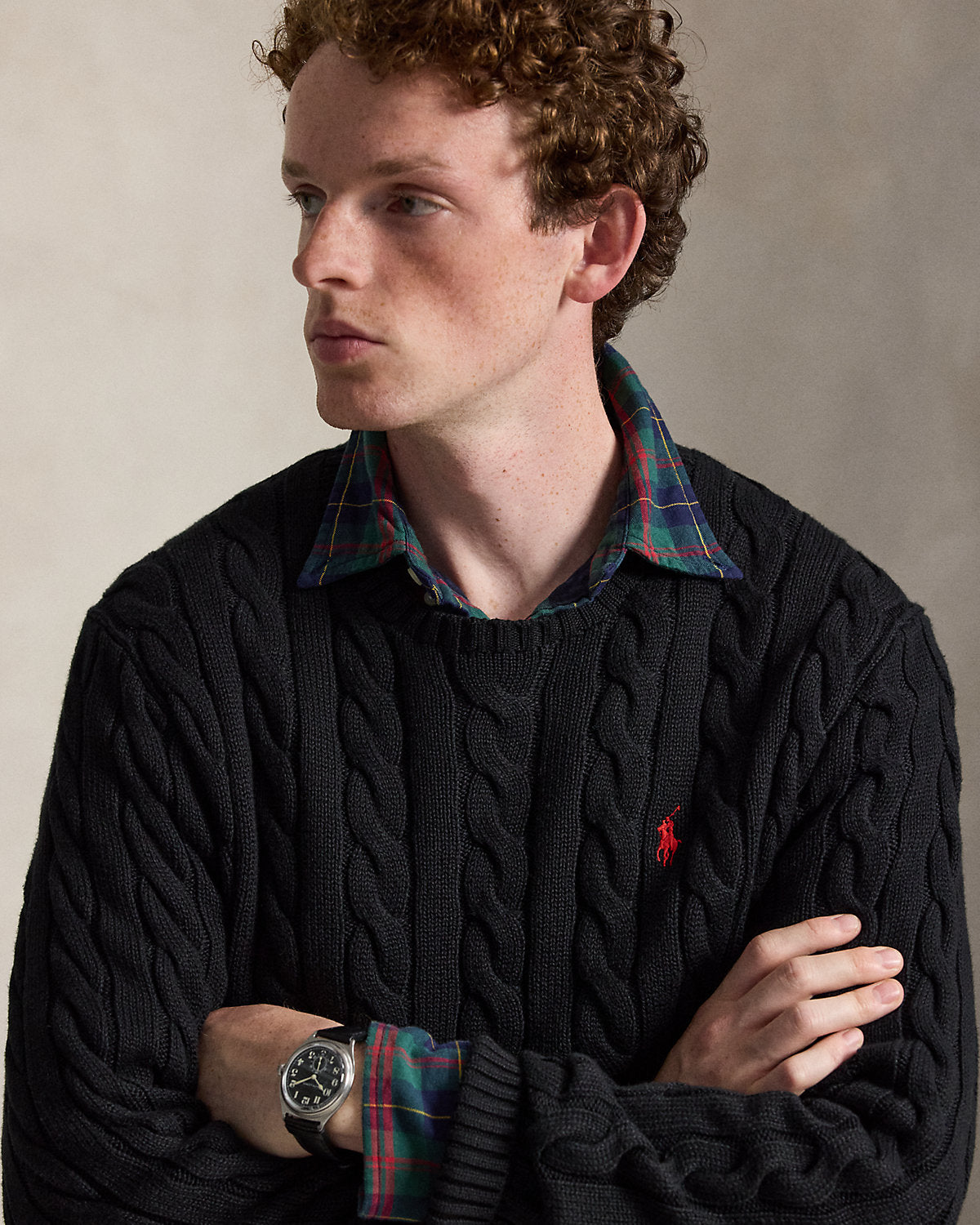 Cable-Knit Cotton Sweater