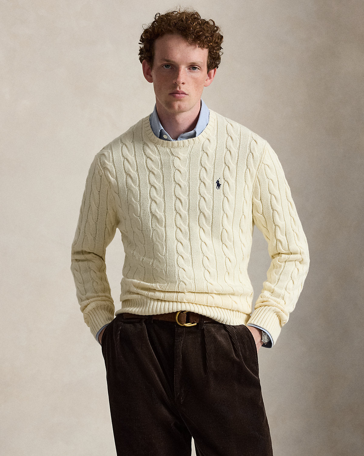 Cable-Knit Cotton Sweater
