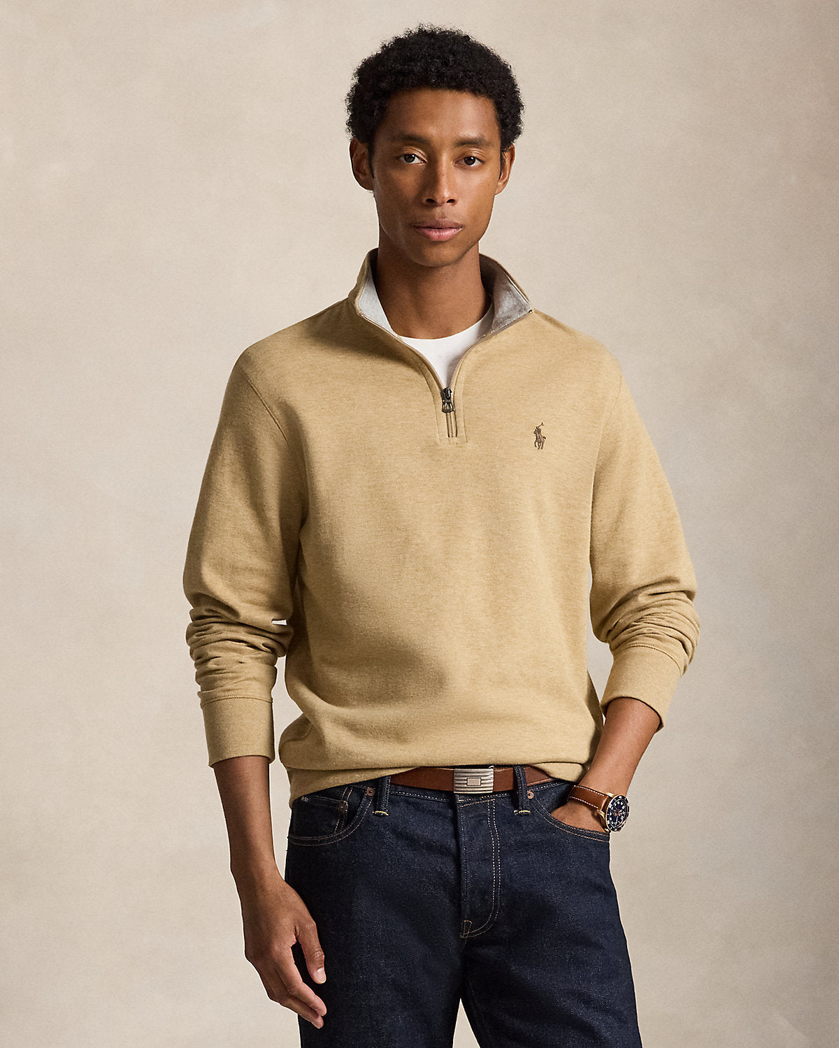 Luxury Jersey Quarter-Zip Pullover
