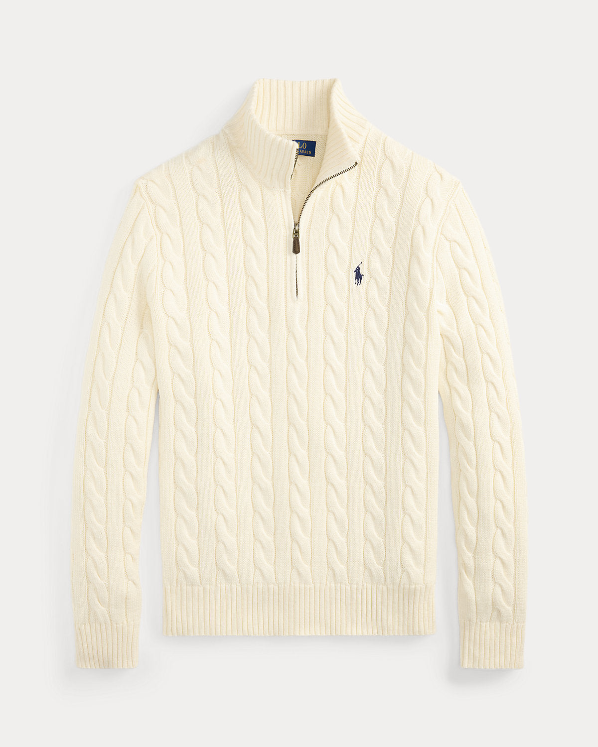Cable-Knit Cotton Quarter-Zip Sweater