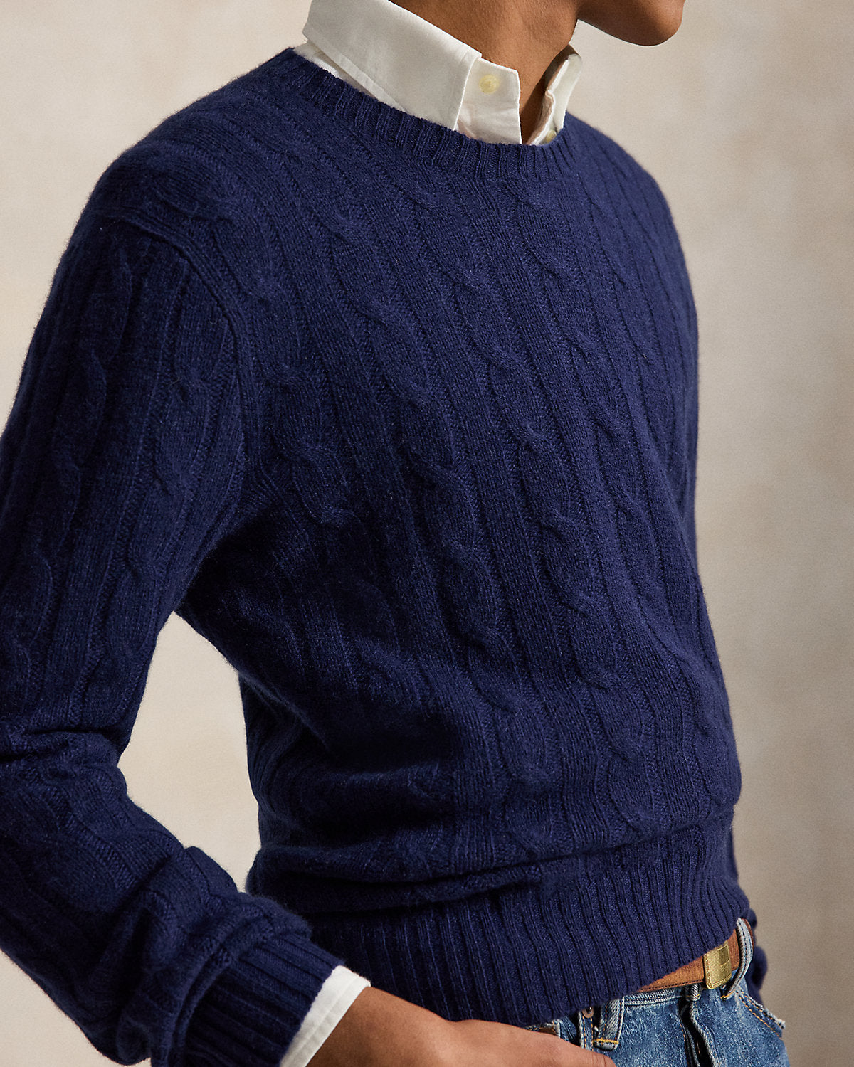 The Iconic Cable-Knit Cashmere Jumper Bright Navy