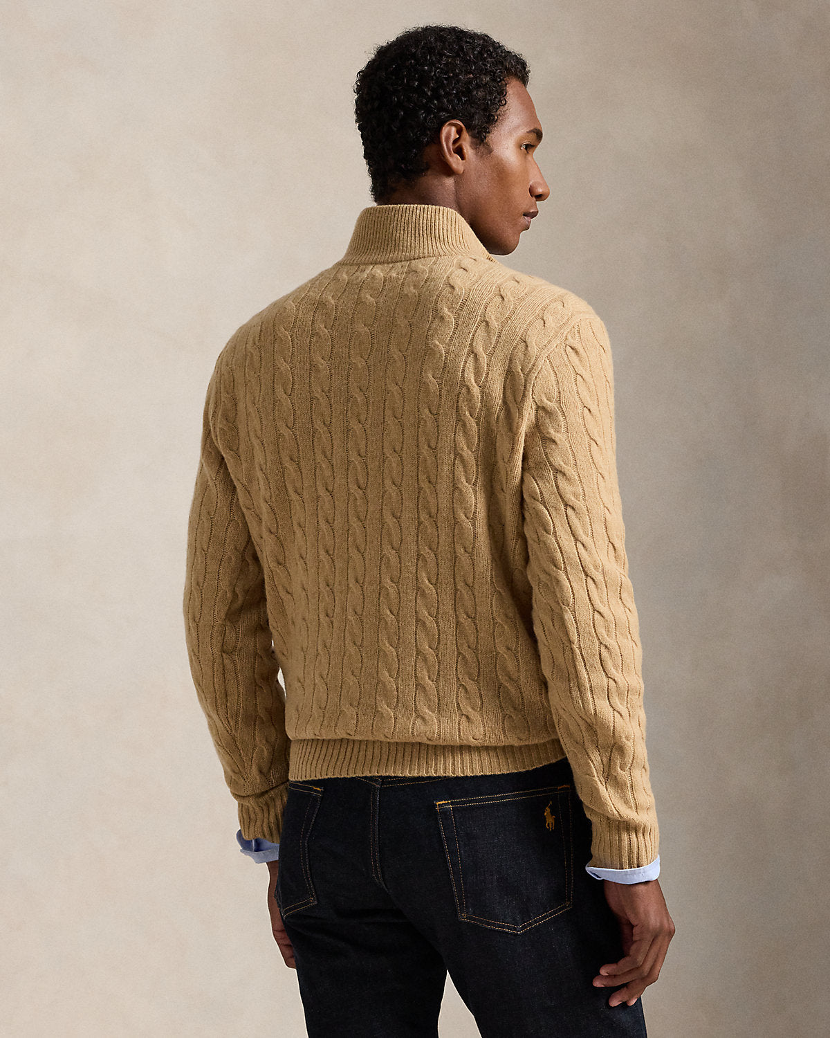 Cable-Knit Quarter-Zip Sweater