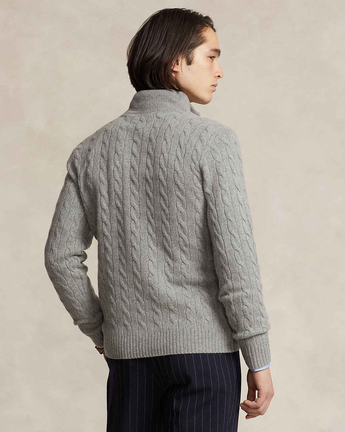 Cable-Knit Quarter-Zip Sweater