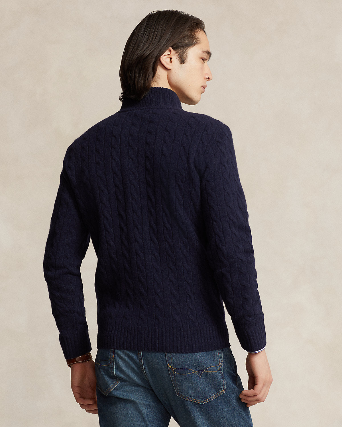 Cable-Knit Quarter-Zip Sweater
