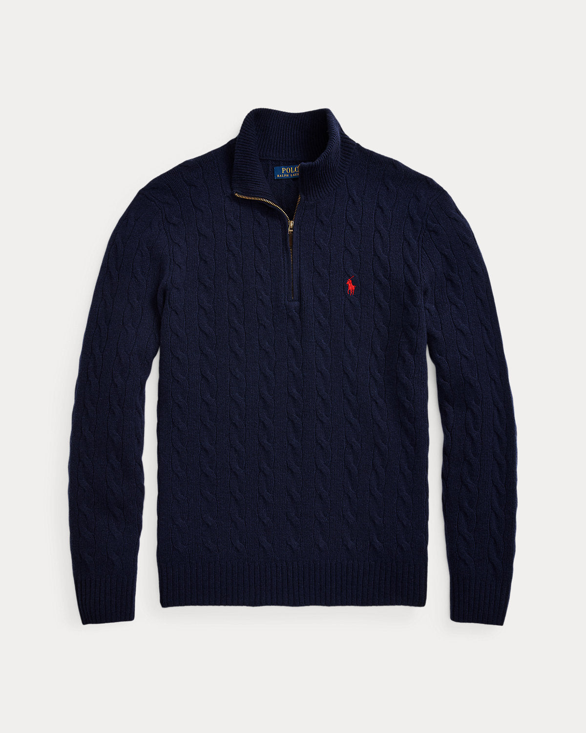 Cable-Knit Quarter-Zip Sweater