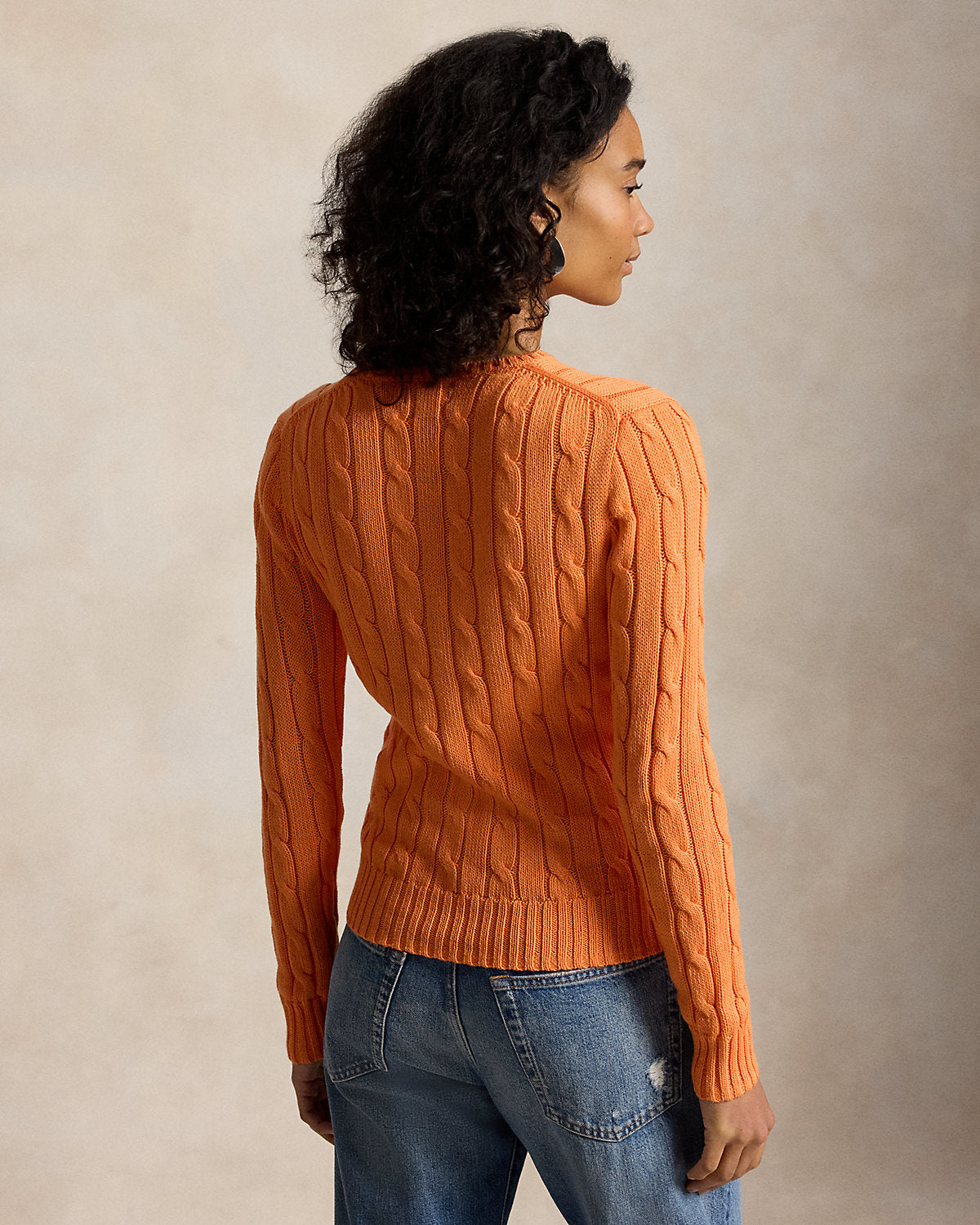 Cable-Knit Cotton Crewneck Sweater