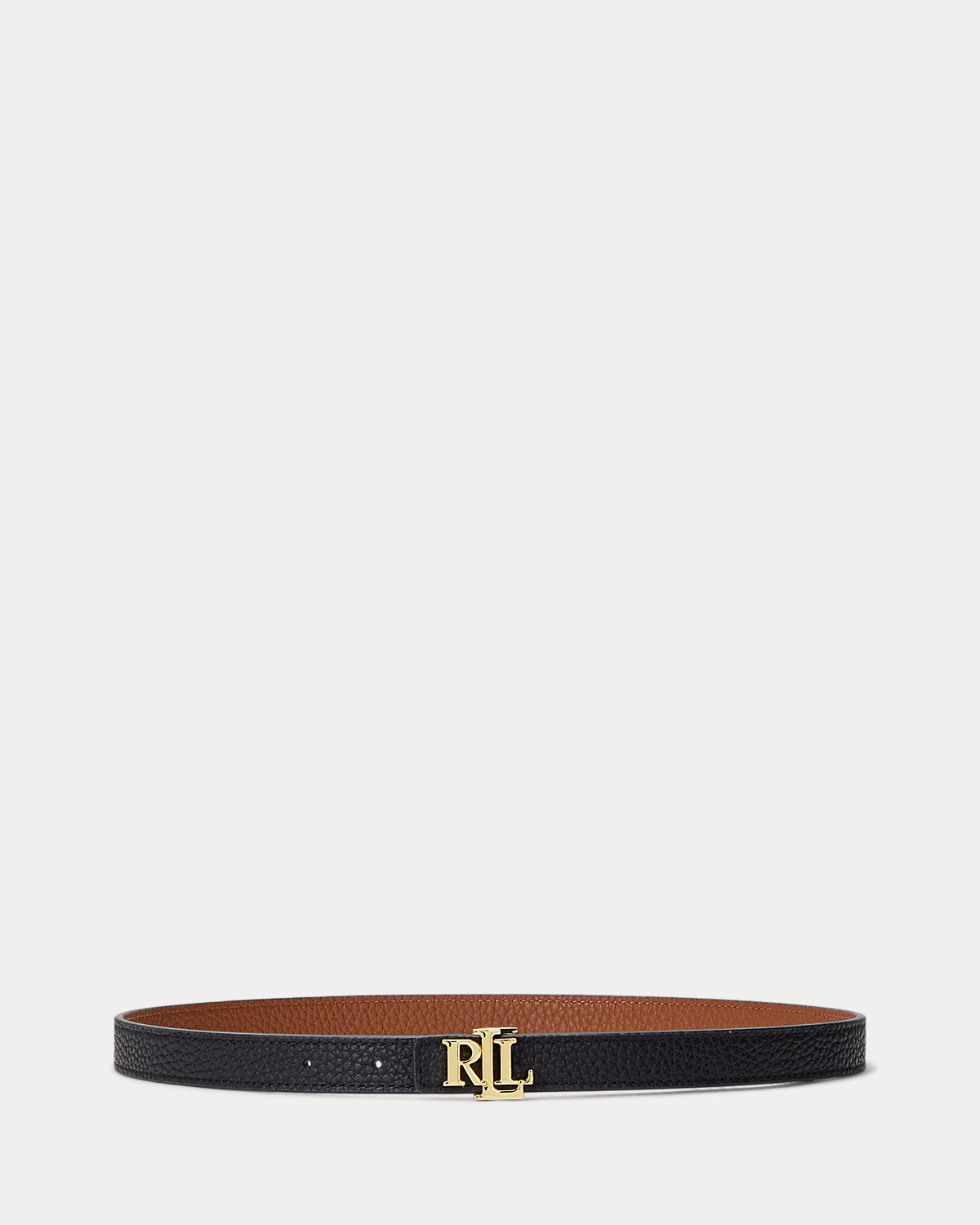 Logo Reversible Leather Skinny Belt