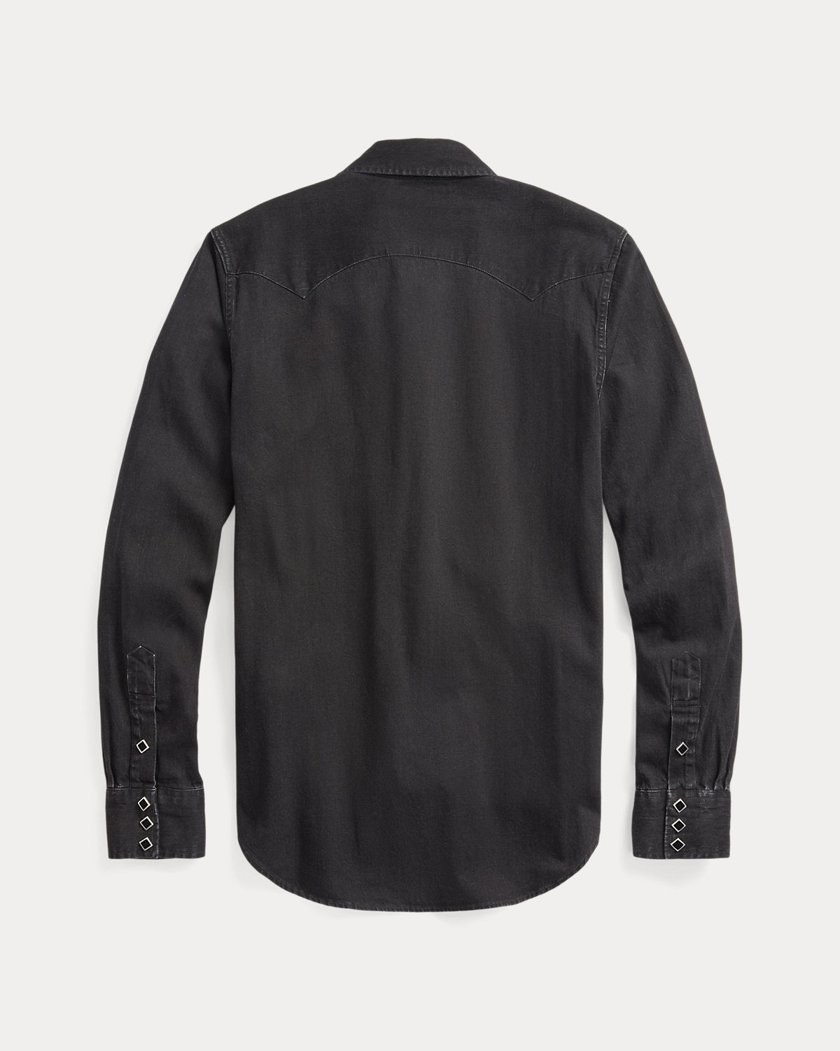 Slim Fit Denim Western Shirt Black