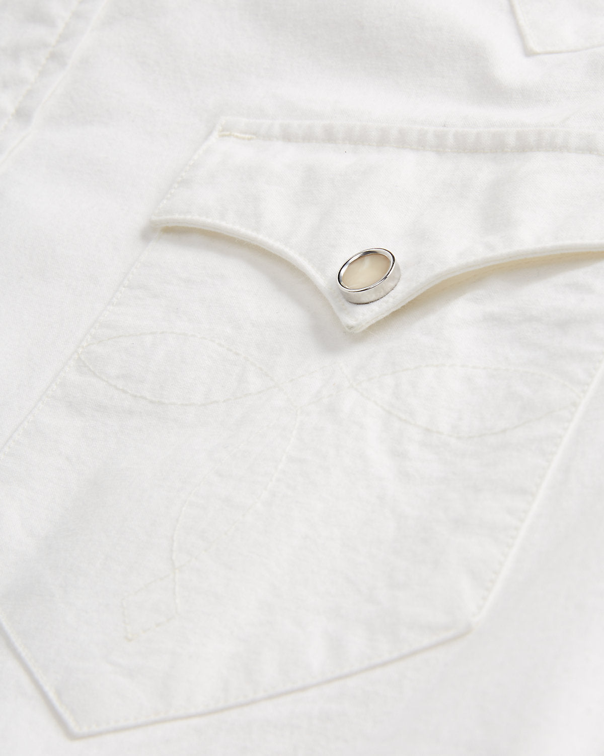 Slim Fit Poplin Western Shirt White