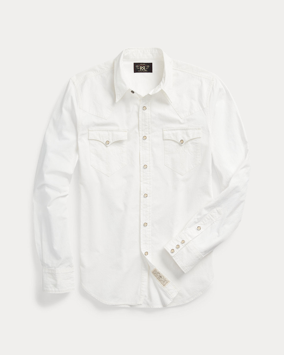 Slim Fit Poplin Western Shirt White
