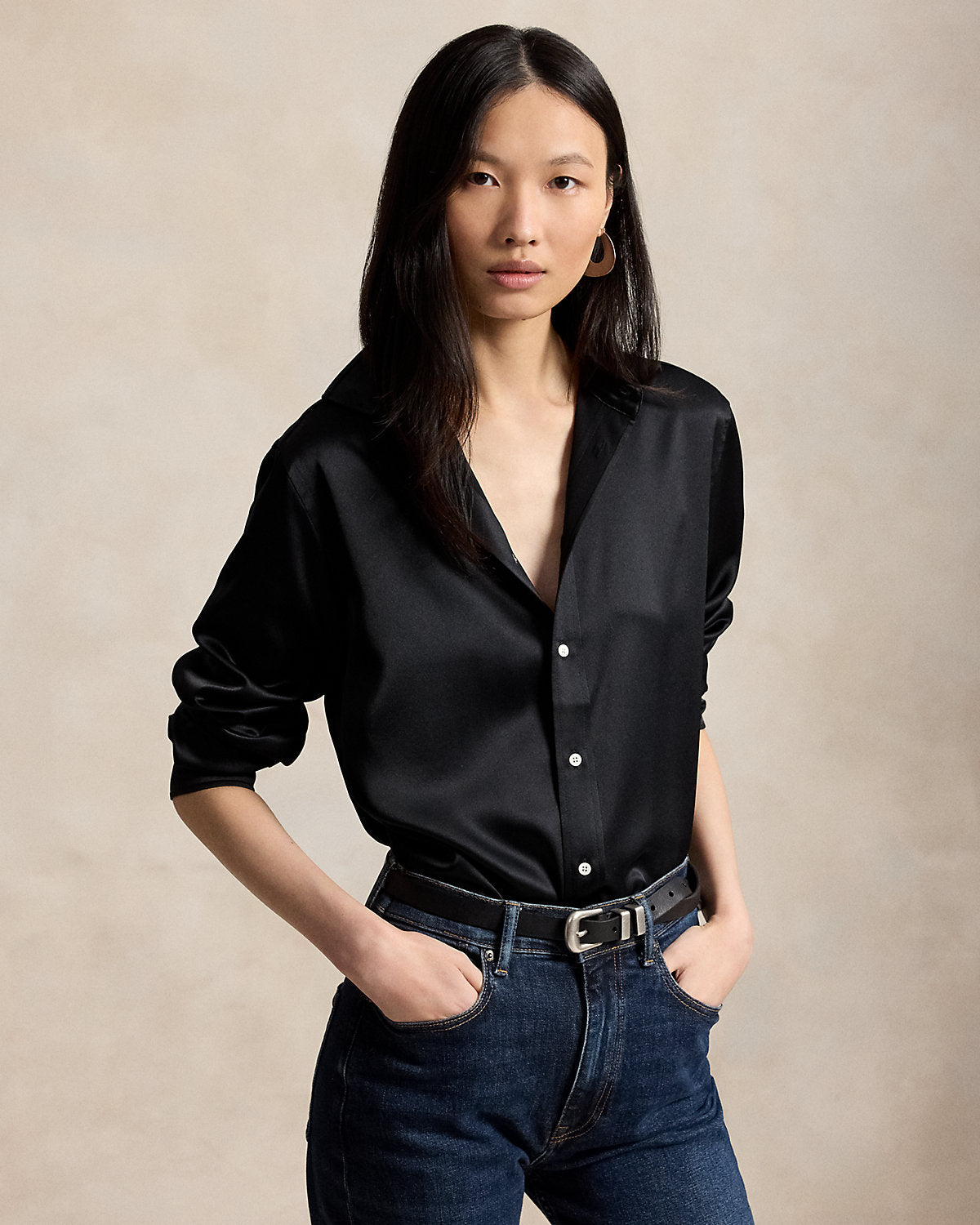 Slim Fit Silk Shirt