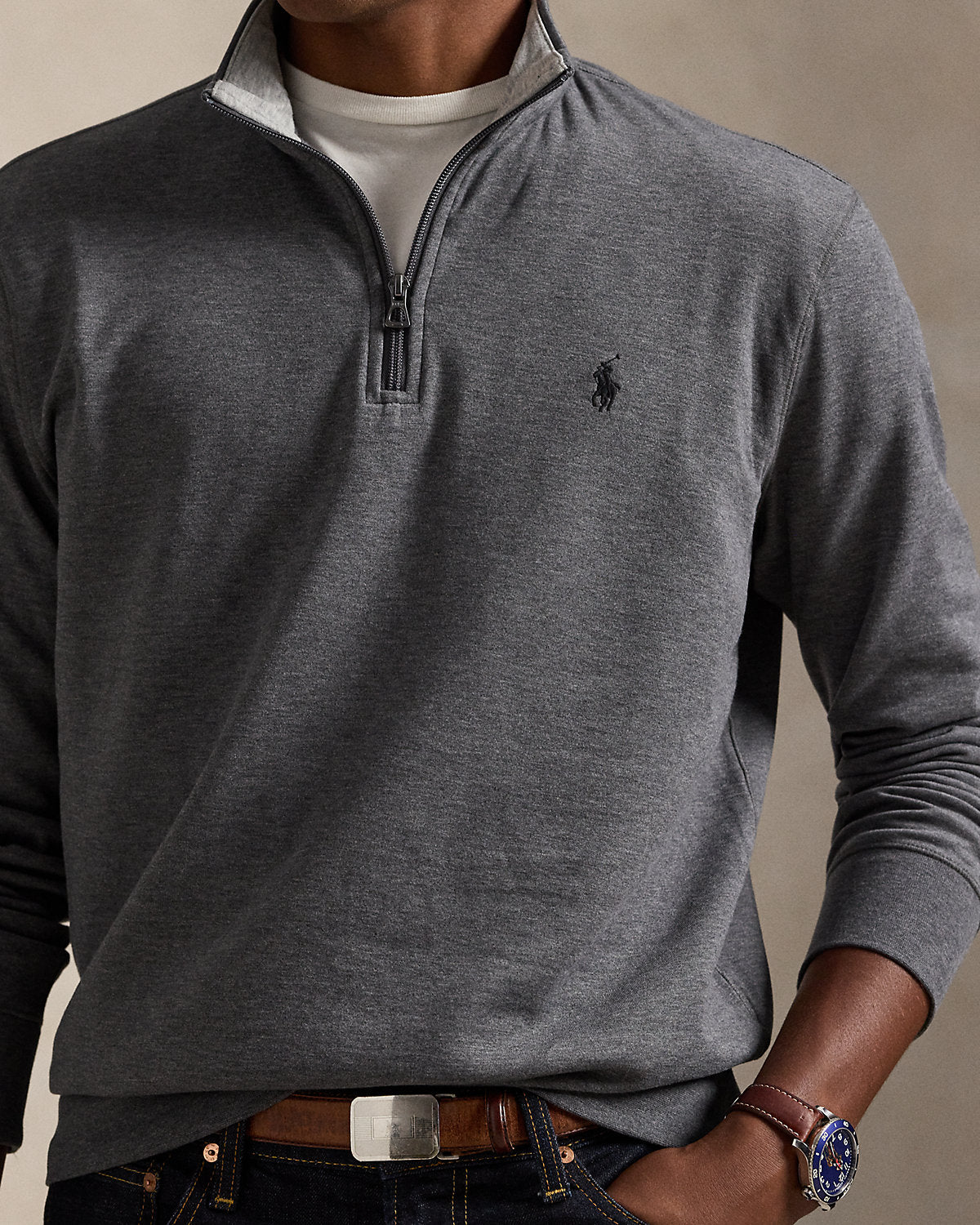 Luxury Jersey Quarter-Zip Pullover