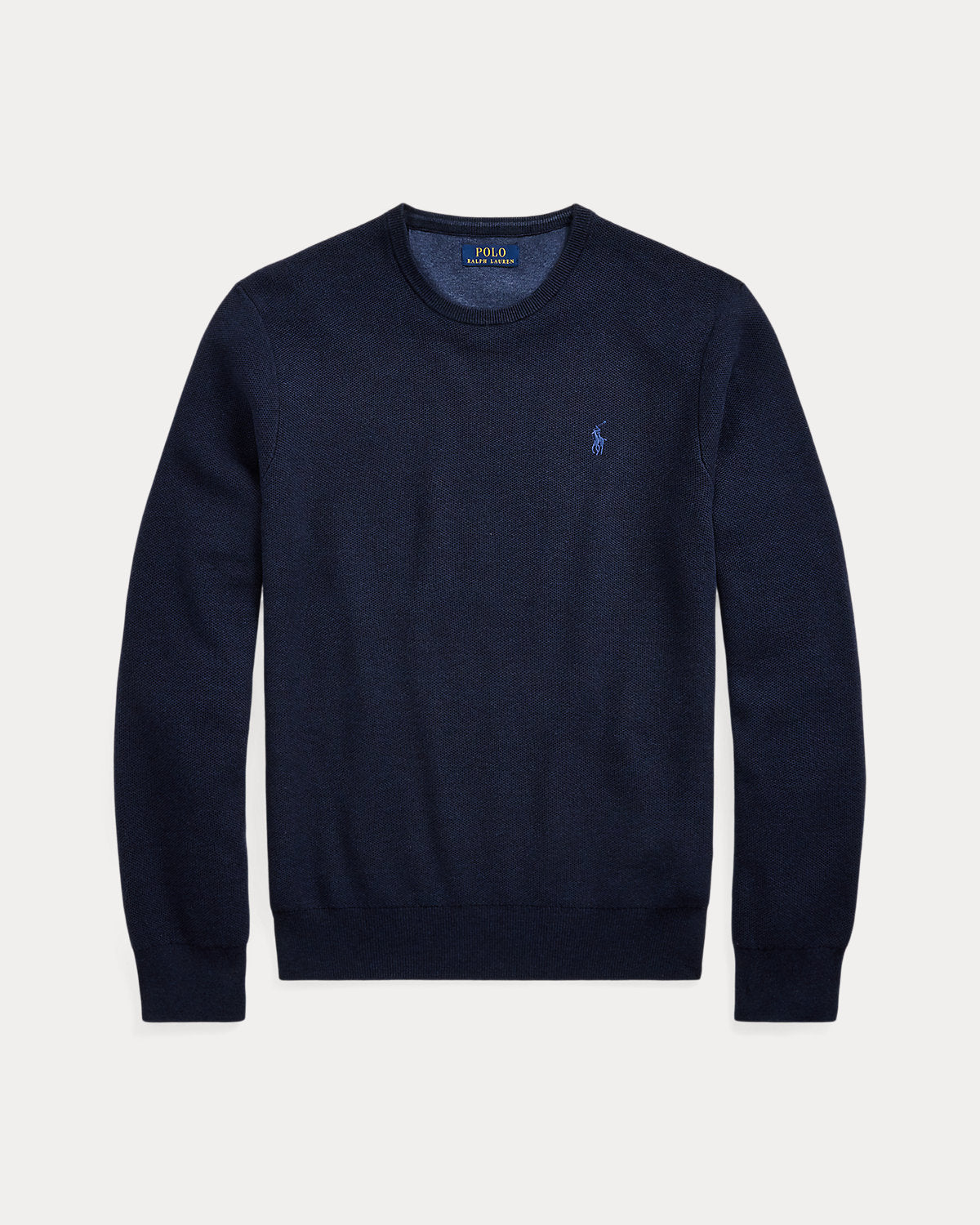 Mesh-Knit Cotton Crewneck Jumper Navy Heather