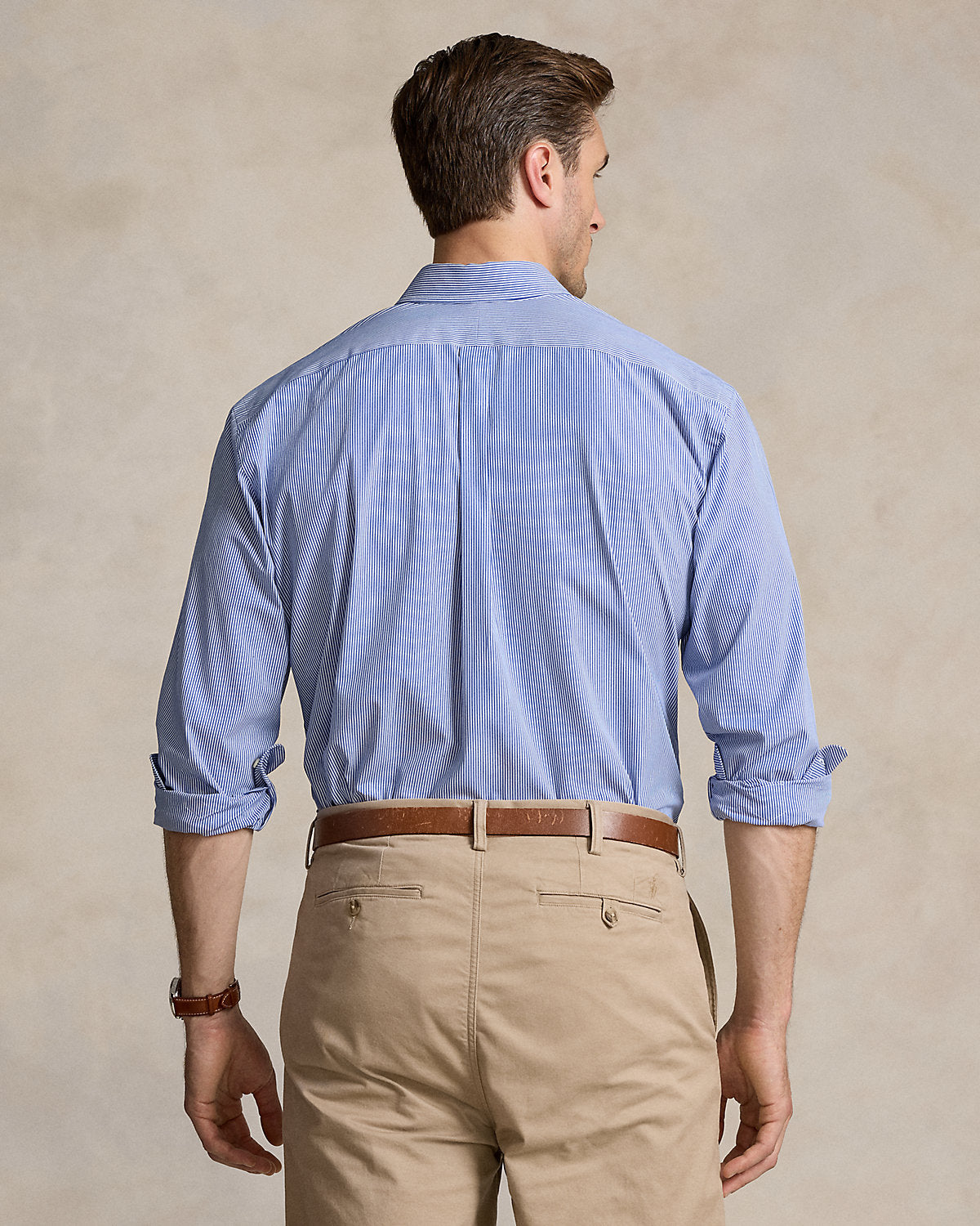 Striped Stretch Poplin Shirt Blue/White