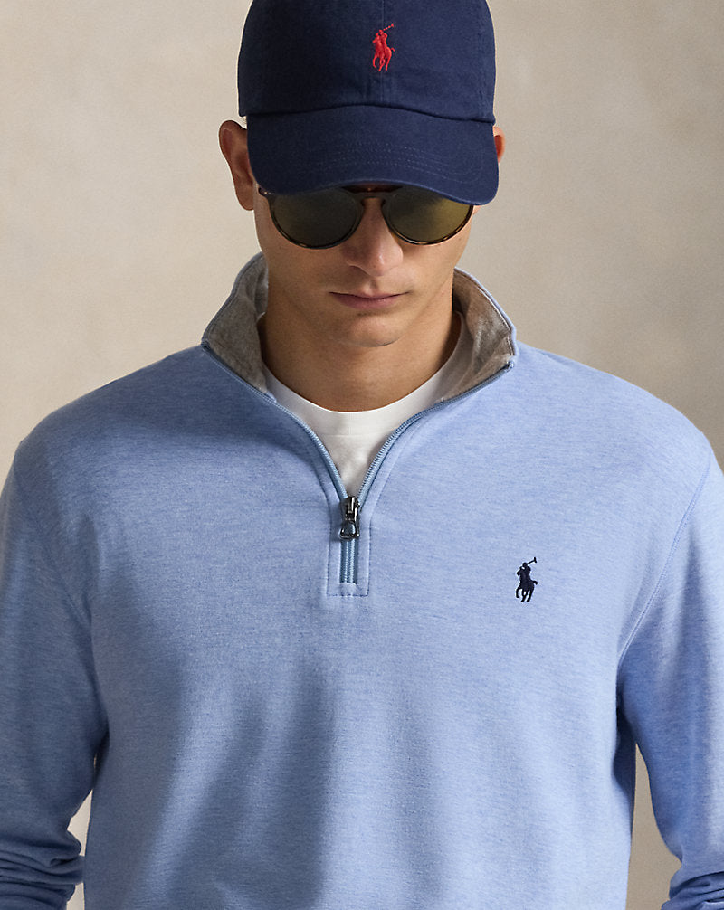 Luxury Jersey Quarter-Zip Pullover Isle Heather/C7978