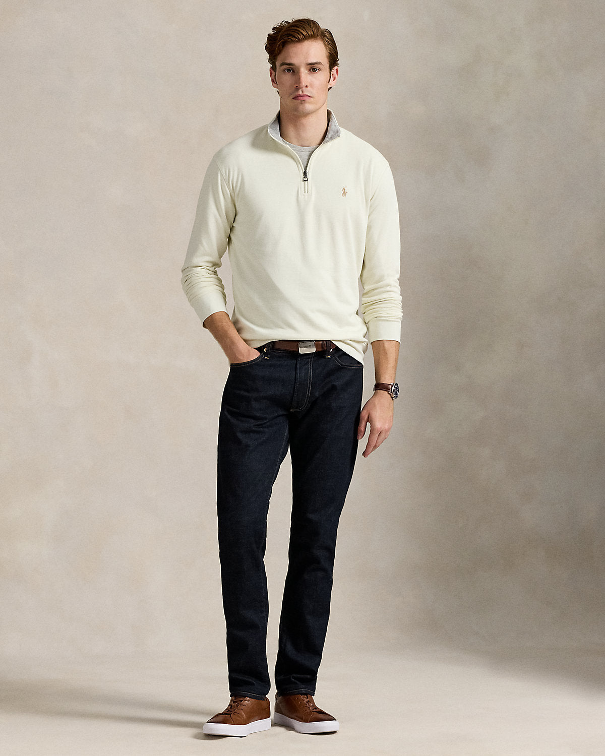 Luxury Jersey Quarter-Zip Pullover