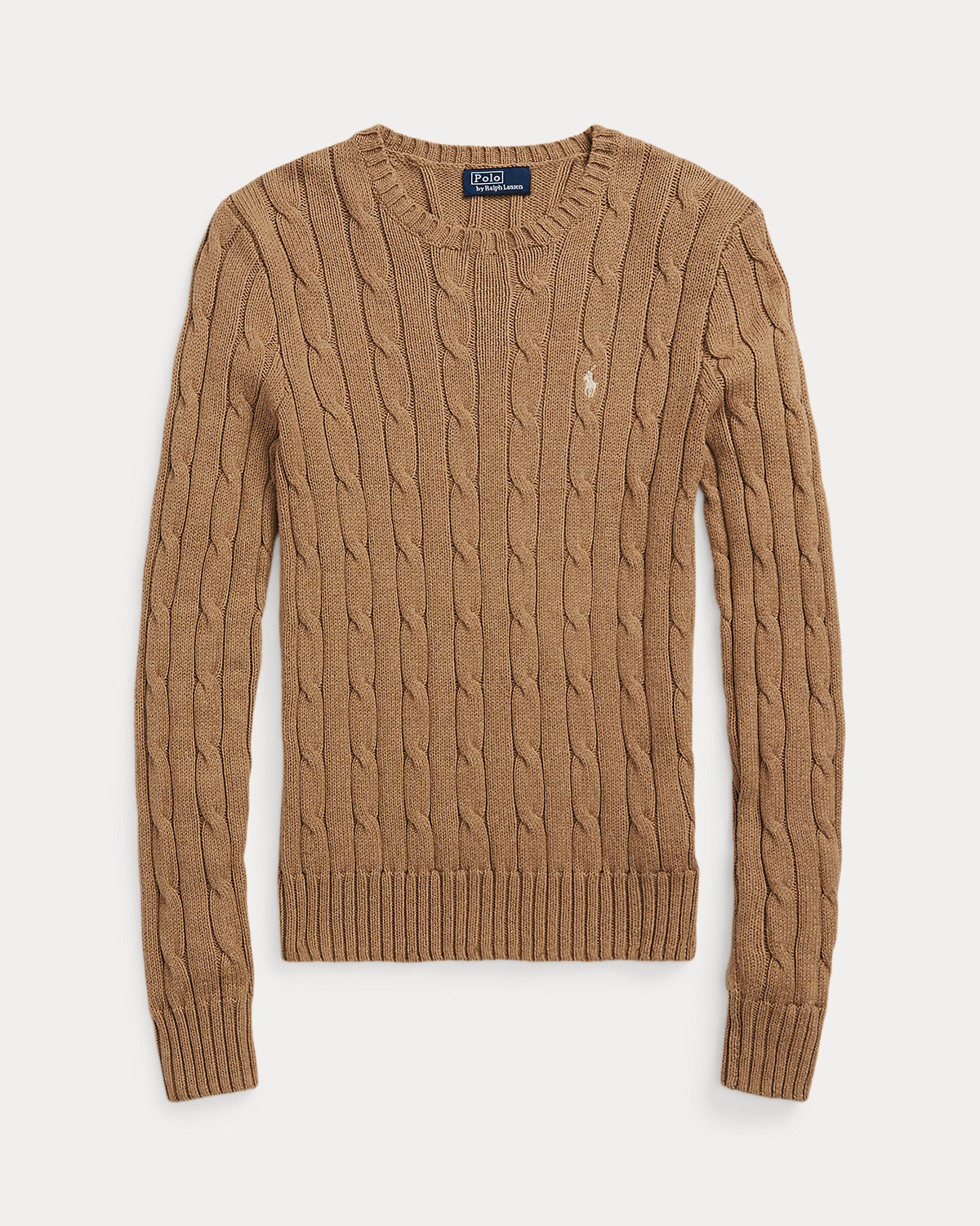 Cable-Knit Cotton Crewneck Sweater