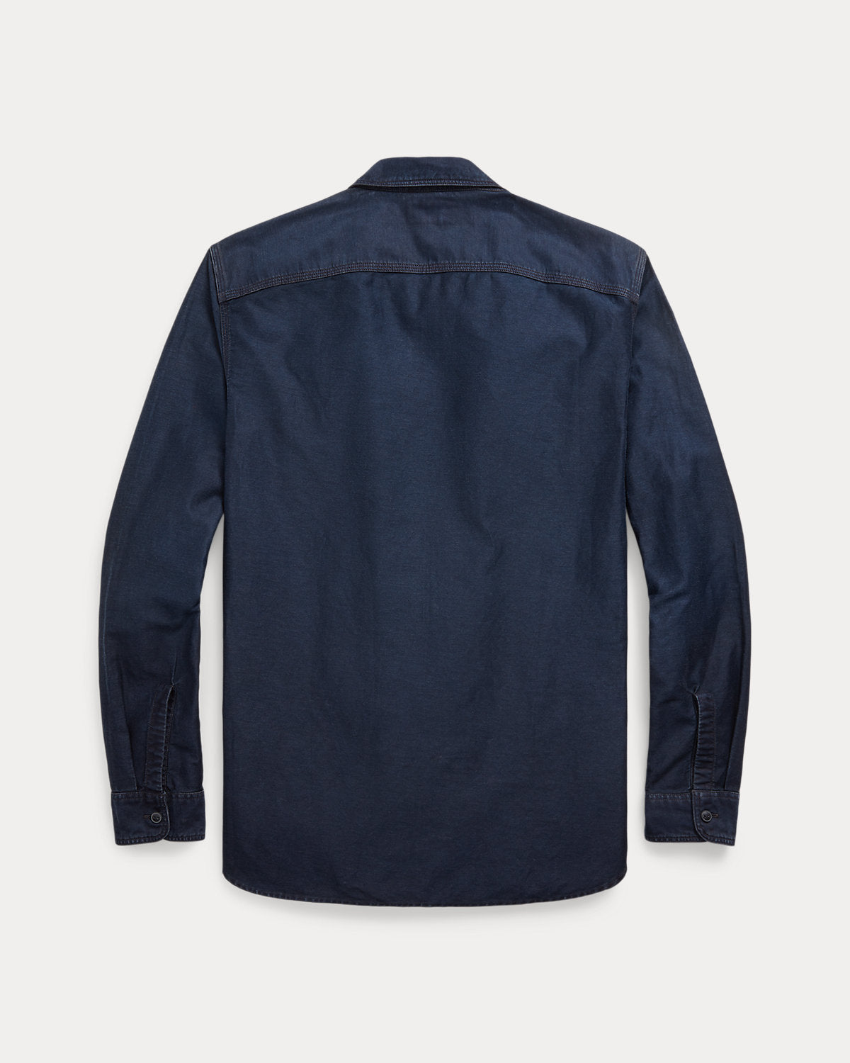 Indigo Cotton-Linen Sateen Workshirt Indigo