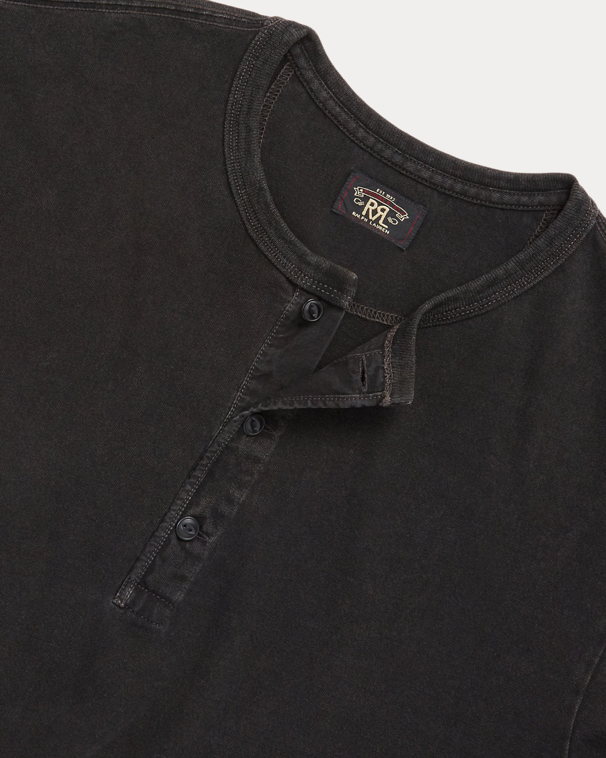 Indigo Jersey Henley Shirt Sulphur Black