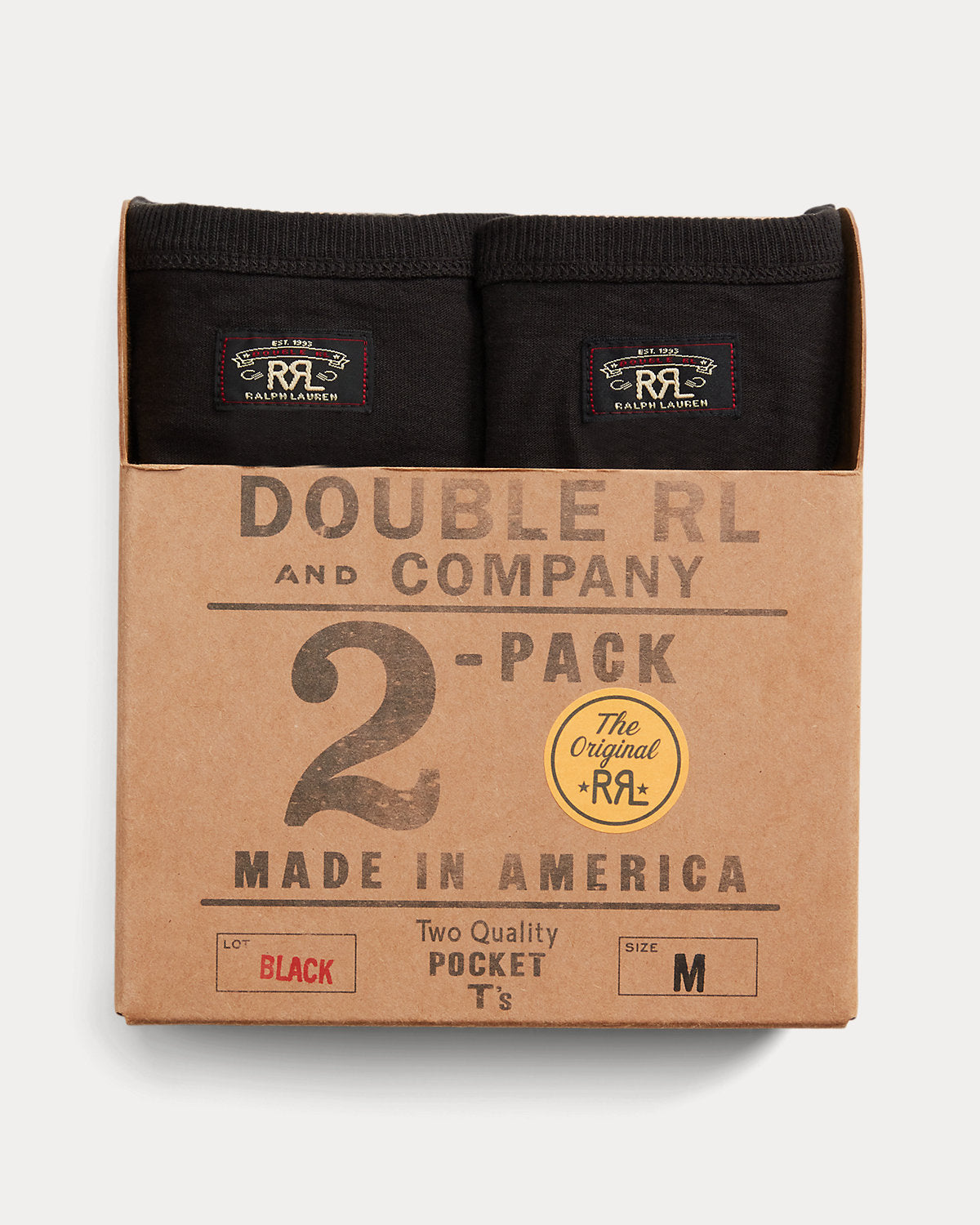 Garment-Dyed Pocket T-Shirt Two-Pack Black