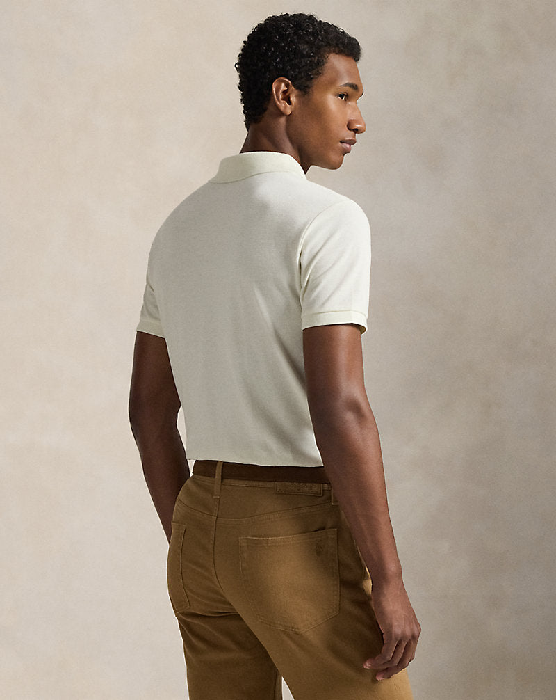 Custom Slim Fit Mesh Polo Shirt Natural-101