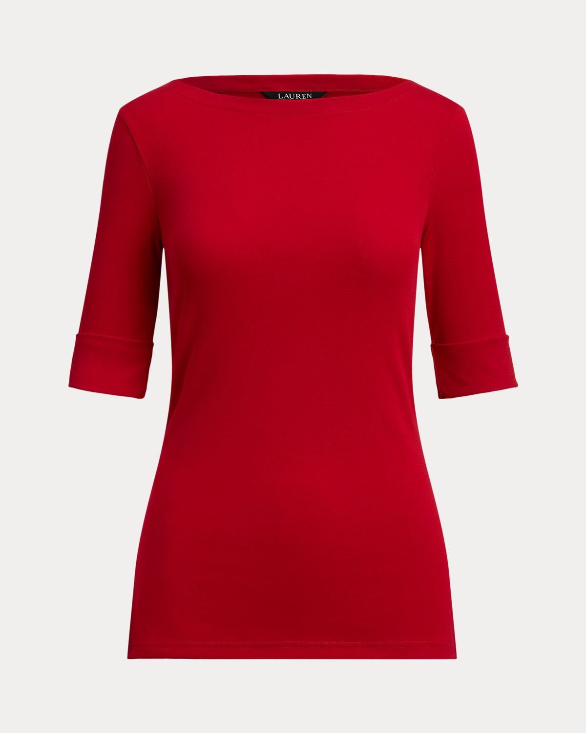 Stretch Cotton Boatneck Tee