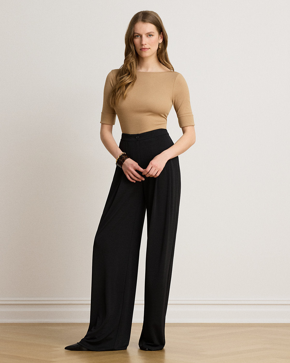 Stretch Cotton Boatneck Tee