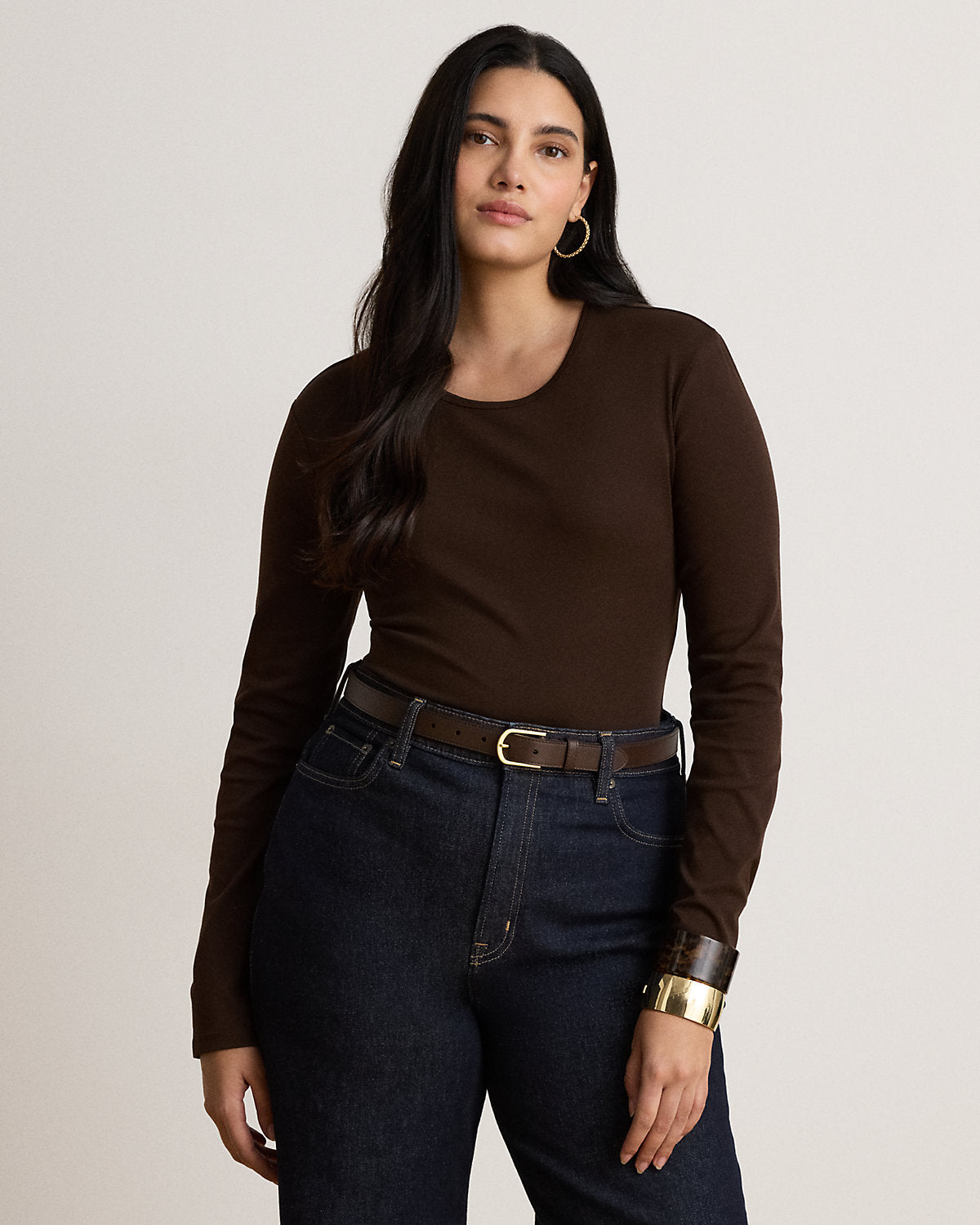 Stretch Cotton Long-Sleeve Tee