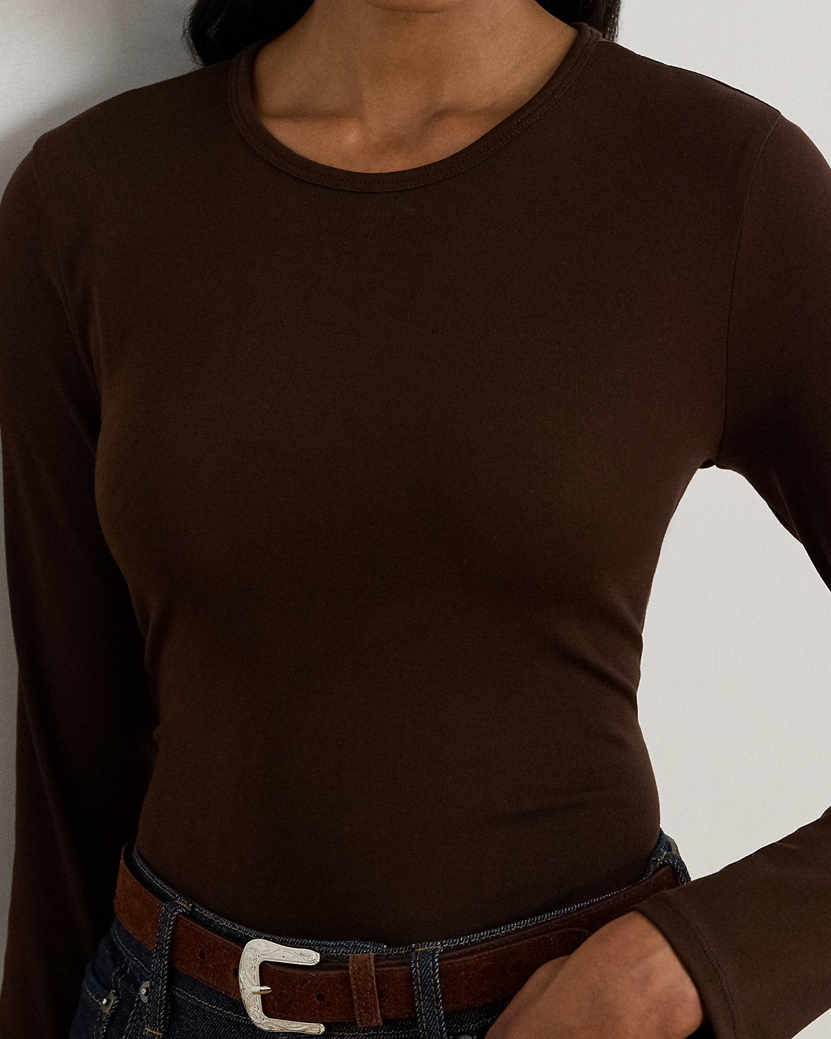Stretch Cotton Long-Sleeve Tee