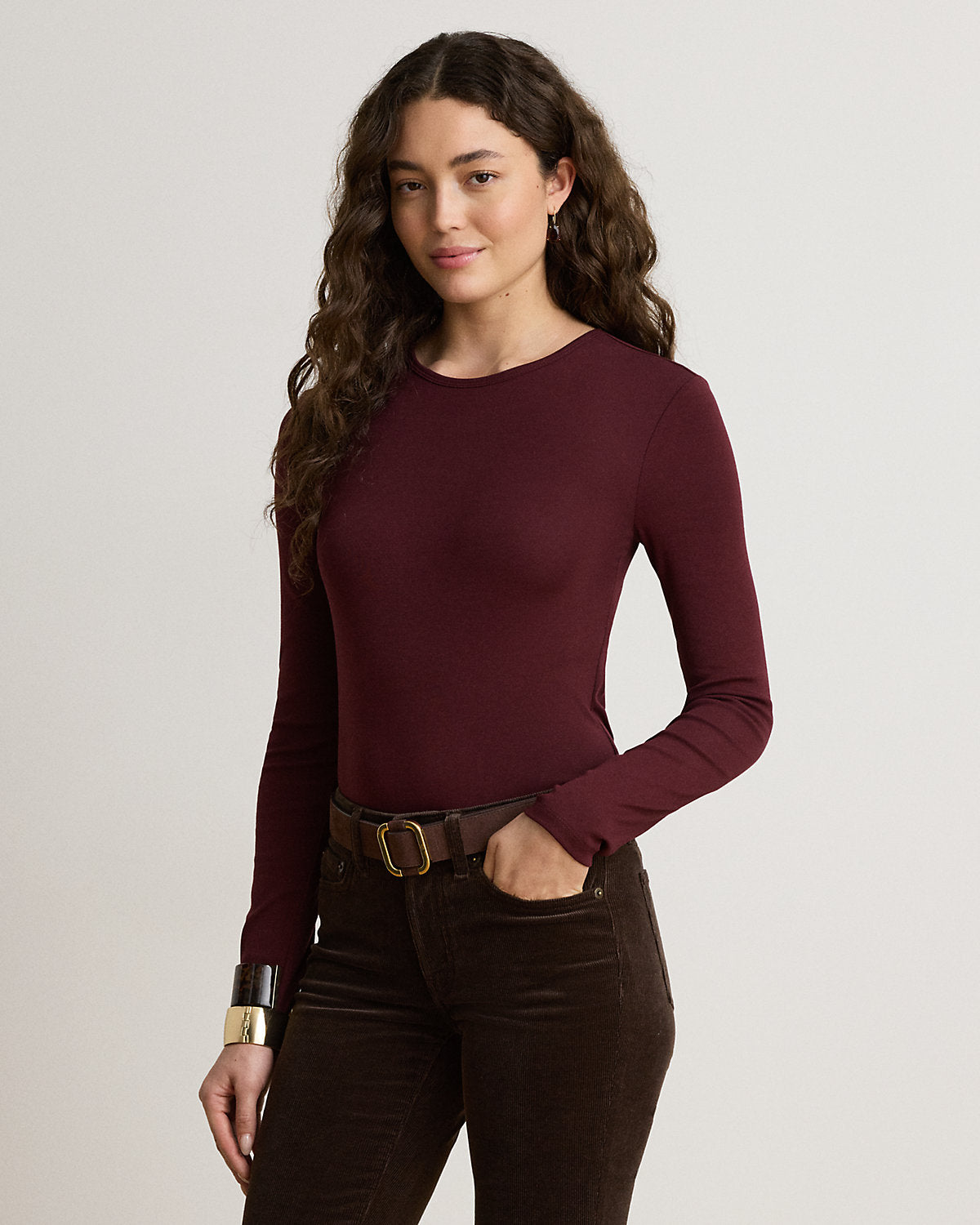 Stretch Cotton Long-Sleeve Tee