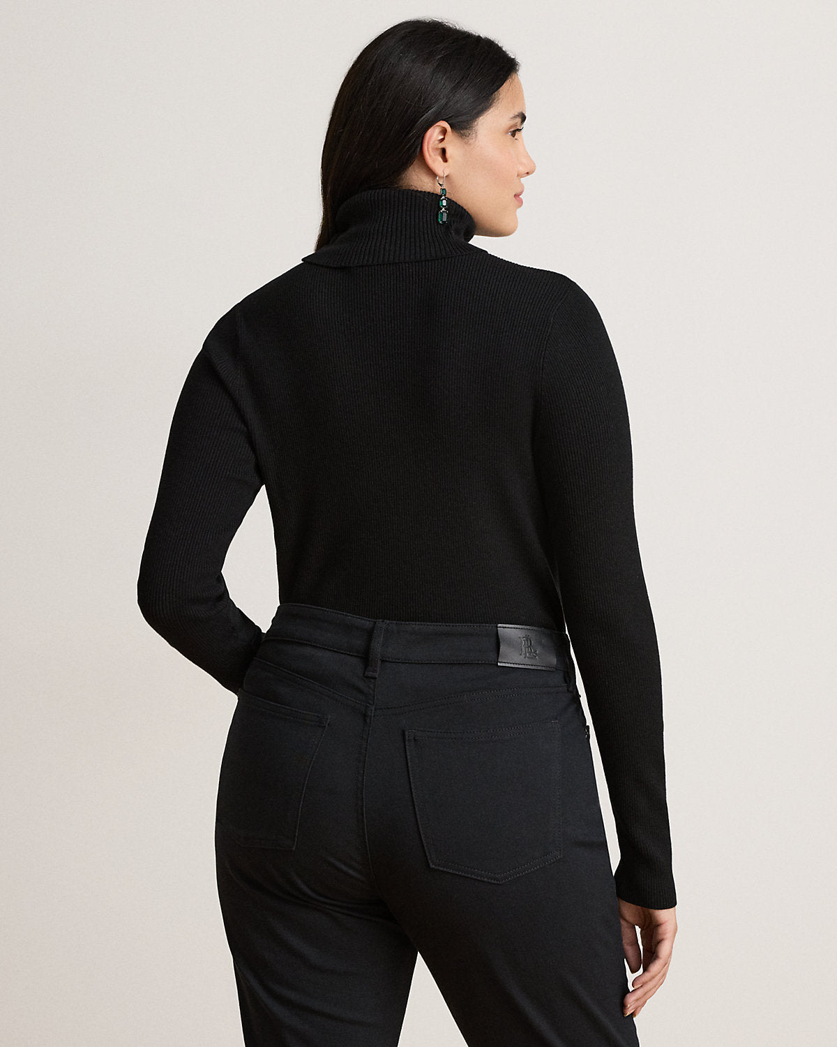 Cotton-Blend Ribbed Turtleneck