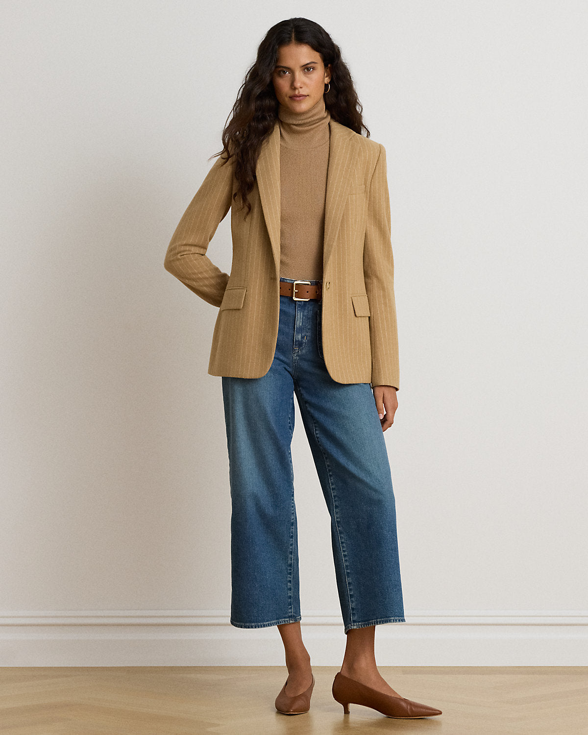 Cotton-Blend Ribbed Turtleneck