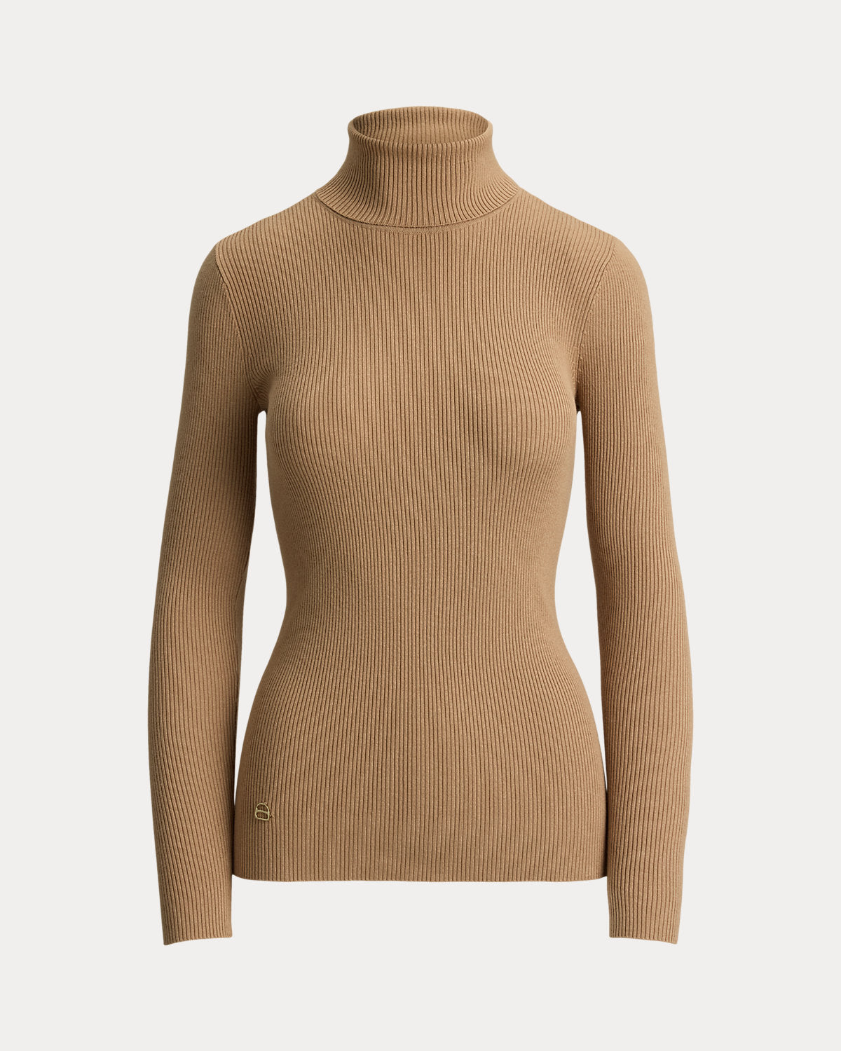 Cotton-Blend Ribbed Turtleneck