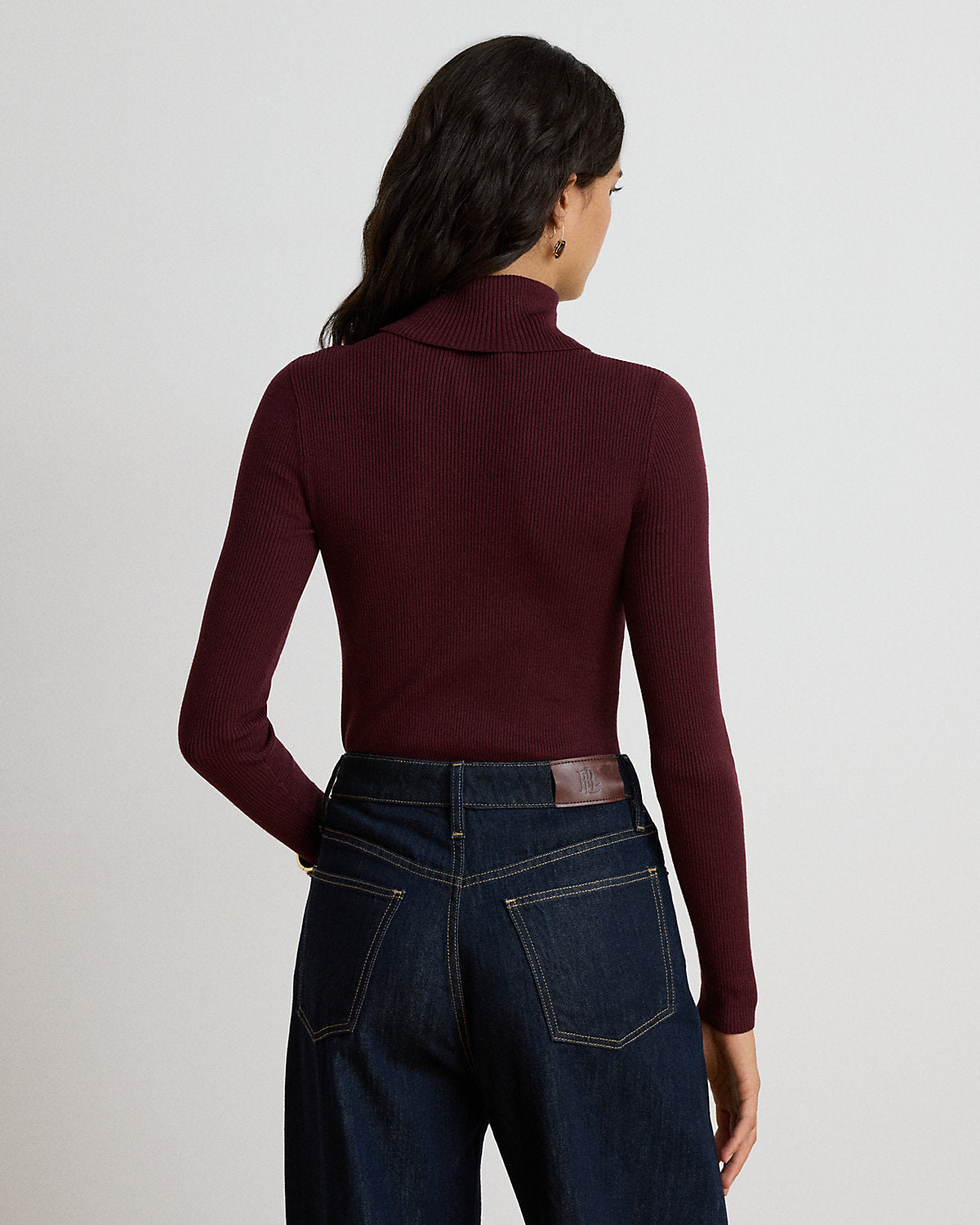 Cotton-Blend Ribbed Turtleneck