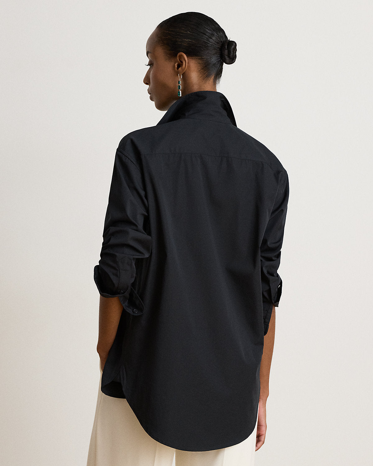 Relaxed Fit Rhinestone-Bullion Shirt