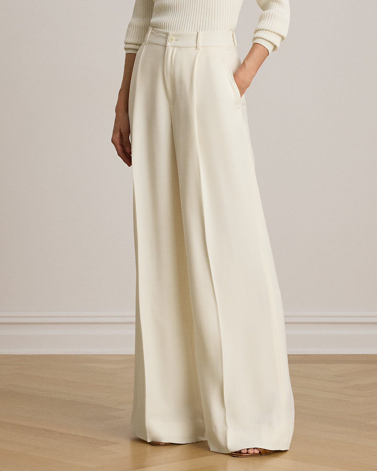 Double-Faced Georgette Wide-Leg Pant