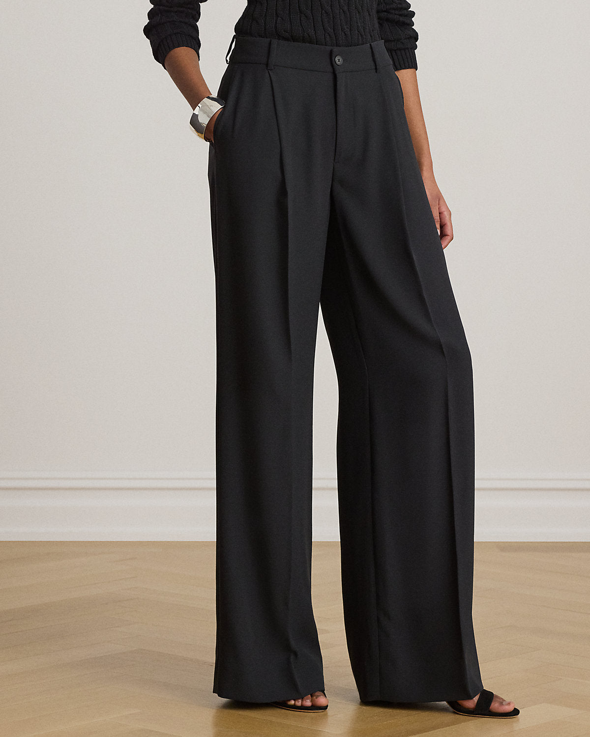 Double-Faced Georgette Wide-Leg Pant