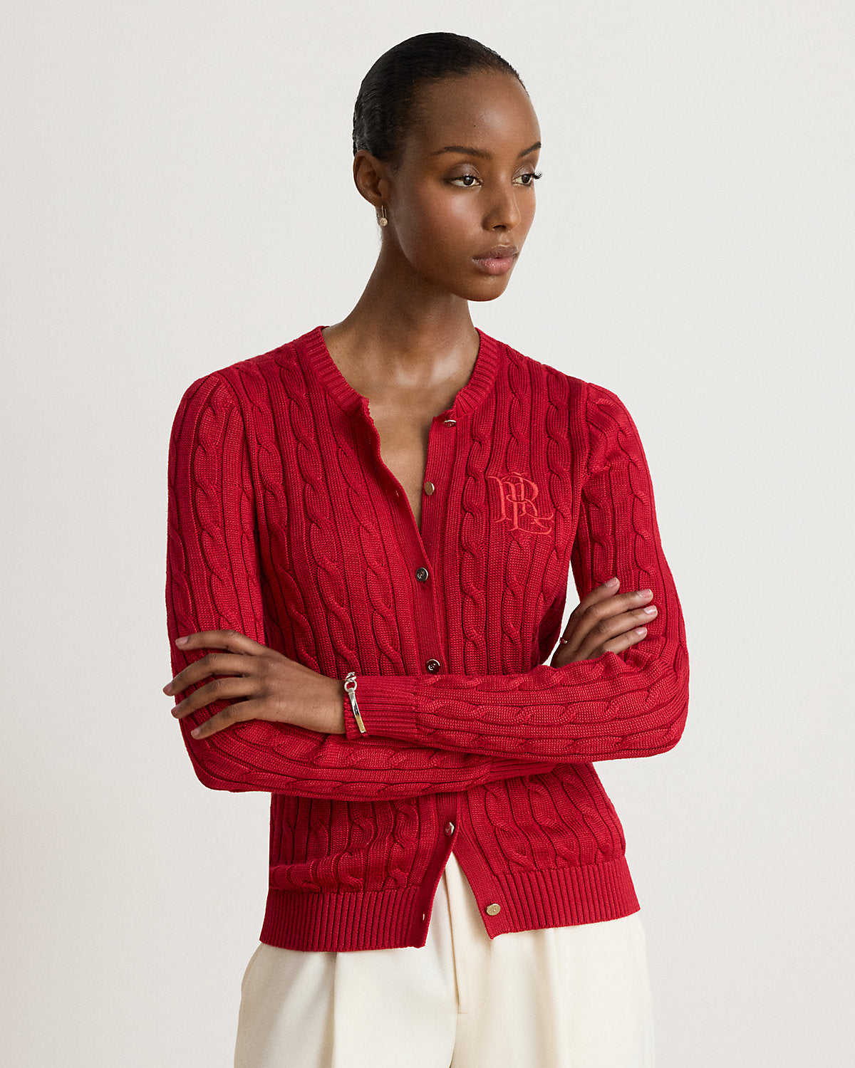 Cable-Knit Cotton-Blend Cardigan