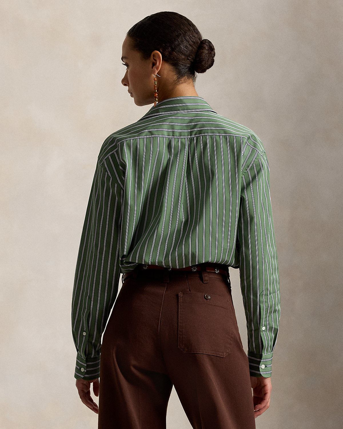 Relaxed Fit Striped Cotton Shirt