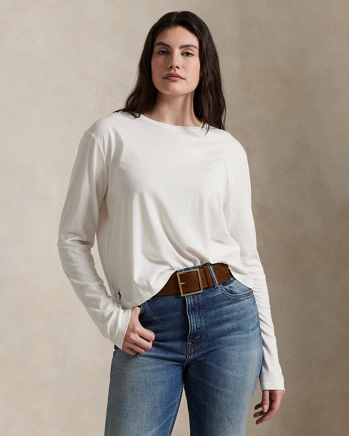 Shrunken Fit Jersey Long-Sleeve Tee