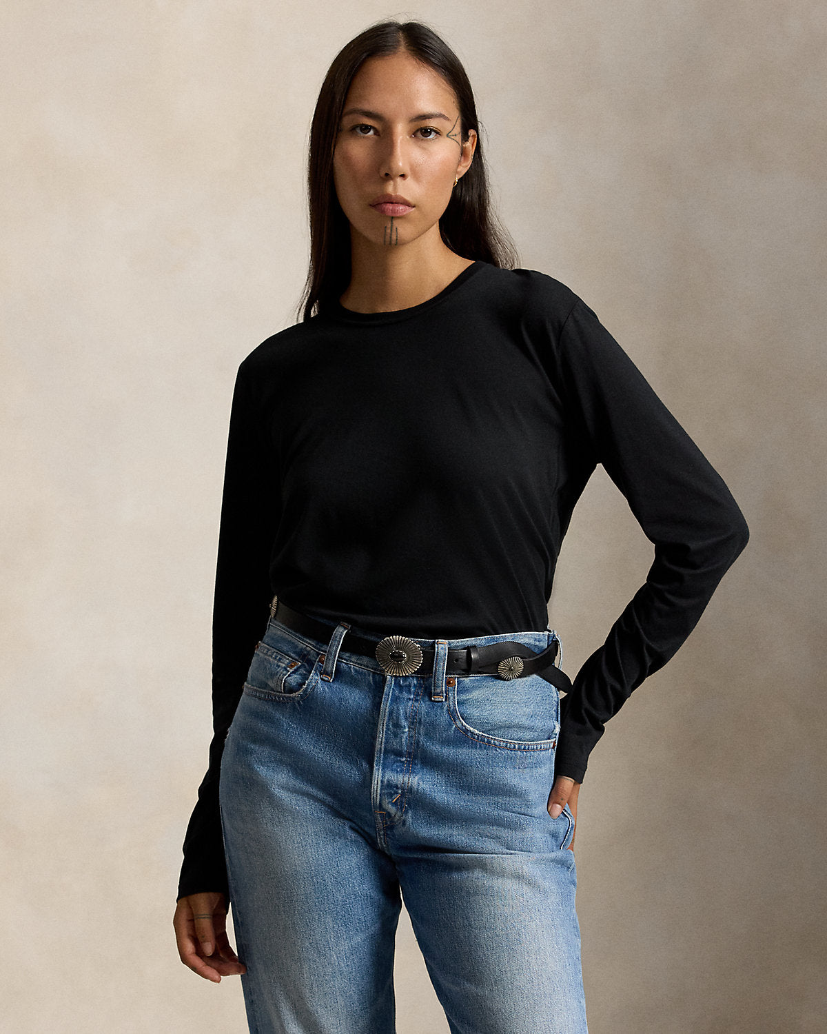Shrunken Fit Jersey Long-Sleeve Tee