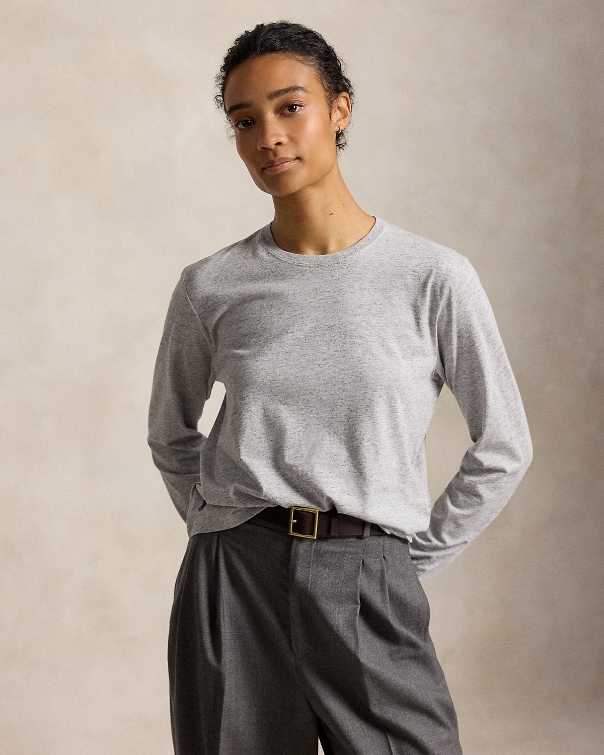 Shrunken Fit Jersey Long-Sleeve Tee