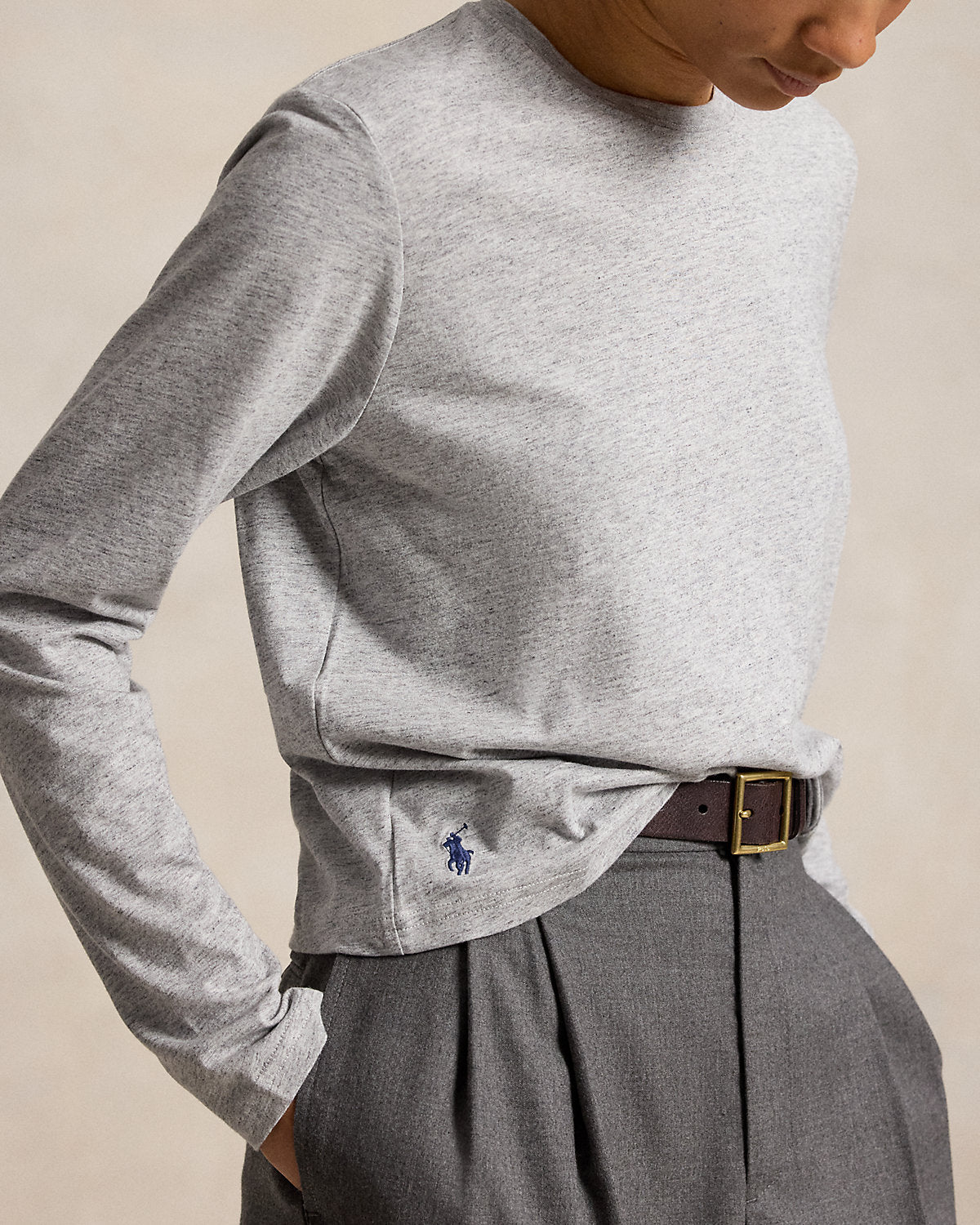 Shrunken Fit Jersey Long-Sleeve Tee
